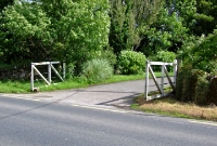 The original wooden gates at the access road to Cappagh Station still survive.
