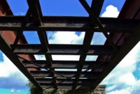 The decking from the viadcut across the Blackwater at Cappoquin has been removed. The viaduct was one of six on the railway line.