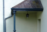 The porch of the building at Cappoquin, which features this ornate cast iron support, dating from the 1870s.