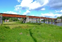 Just west of Cappoquin the line crossed over the River Blackwater on this fine viaduct, consisting of iron piers and stone arches.