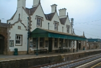 The attractive Great Southern &#38; Western Railway station building at Carlow.
