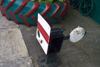 A ground signal, obtained from the one time single siding at Castlebar Station, which was finally removed in the early 1990s.