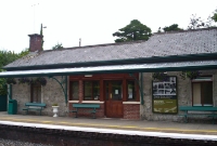 The 1862 single storey station building at Castlebar, built of stone like so many structures on the former Midland Great Western Railway.