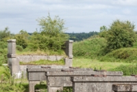 Close up of the concrete bridge piers which remain in situ at Dysart on the old line to Castlecomer.
