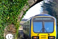Framed by the arch of the adjacent road overbridge at Castleknock Station is No.29420. The &#39;11&#39; plate indicates that this is the eleventh bridge on the Sligo line from Dublin&#39;s Connolly Station.