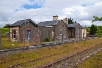 The single storey station building at Castletown, which dates from the early 1850s. This type is similar to the others built by the Midland Great Western on their main line between Dublin and Athlone.