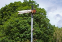 Another standard CIE distant semaphore signal. This signal was installed here also in 1987 during the rationlisation of Castletown, when the station ceased to be blockpost in 1987.