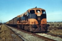 Seen just east of Castletown in April 1978, 141 Class loco No.177 nears the station while hauling a rake of mock mid 19th century carriages for use during the filming of the movie The First Great Train Robbery, staring Sean Connery. ©Ernies Railway Archive