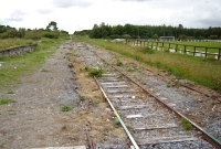 A view looking south towards Claremorris from the end of the single platform at the former Charlestown Station. The trackwork was at this time still in situ but overgrown.