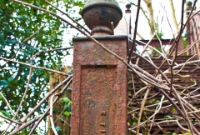 As can be seen from the manufacturer&#39;s build stamp, the County Home footbridge at Clonakilty dated from 1898 and was produced at Chepstow in Wales. Access to the bridge was from the adjacent N71 road.