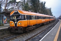 Mk3 pushpull driving van trailer No.6103 is seen on the rear of the ITG&#39;s Docklands Pioneer railtour. This tour would shortly depart Clonsilla and travel to the new Docklands terminus in Dublin.