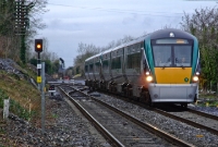 Approaching the station at the west end of Clonsilla is a Sligo to Dublin service headed by 22000 Class No.22009. In the background is the turnback siding for Dockland services, which now forms part of the re-opened line to Dunboyne on the former Navan line.