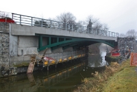 Coming up to date, a new railway bridge has been constructed across the canal, carrying the relaid line from Clonsilla to Dunboyne. The bridge is arched, until like that of the original.