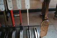 Two levels remain in use within the signal cabin at Clonsilla, which lock and unlock the level crossing gates.