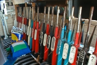 The 62-lever frame within Clonsilla signal cabin, manufactured by the &#39;Railway Signal Company&#39;. The levers became largely redundant following the installation of CTC signalling in 2000 as part of the commuter upgrade.