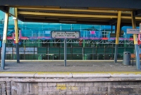 One of CIE&#39;s 1980s style name boards seen on platform 6/7 at Connolly Station. Formerly known as Amiens St Station, it was renamed &#39;Connolly&#39; after the Irish patriot James Connolly in 1966 on the 50th anniversary of the 1916 Easter Rising in Dublin.