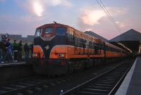 Another 181 Class loco, No.192, is seen shunting the Mk2 stock which formed the ITG&#39;s &#39;Dockland Pioneer&#39; railtour out of the platforms at Connolly Station. 192 was another loco which did not escape the cutters torch, finally secumbing in November 2008.