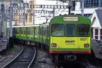 Seen in its original 1983 built condition, 8100 Class DART unit No.8127 is seen on the rear of a southbound DART service departing Connolly for a short trip to Dun Laoghaire.