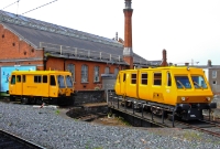 The small Dublin South Eastern Railway&#39;s turntable remains in situ adjacent to the through platforms at Connolly Station. The turntable and short siding are often used to stable permanent way vehicles such as inspection car No.721 &#39;Jess&#39; and track recording car No.EM50.
