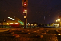 An evening scene at the north end of Connolly&#39;s platforms 6 &#38; 7 sees an 8500 Class DART heading a northbound service away from the station.