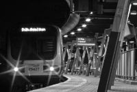 On a freezing cold evening, 29000 Class railcar No.29427 is seen on the curve of platform 7 at Connolly Station while working a service north to Dundalk.