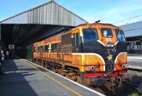 071 Class loco No.078, which also retains its old Irish Rail orange &#38; black livery, is seen at the head of the Railway Preservation Society of Ireland&#39;s &#39;Comeragh Railtour&#39; to Waterford. No.078 was built in 1976 by General Motors, entering service with CIE in June 1977.