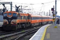 A scene at the north end of Connolly Station sees 071 Class loco No.077 bringing in a rake of 1980s built Mk3 coaching stock, which would form a Railway Preservation Society of Ireland special to Limerick.