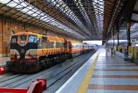 No.077 is now seen within train shed at Connolly Station. The Mk3 stock which formed the IRRS special, although a modern design, were withdrawn from Irish Rail service in 2010.