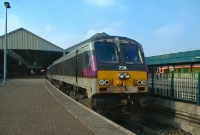 201 Class loco No.206 stands at platform 2 at Connolly Station awaiting departure time to Belfast with an &#39;Enterprise&#39; service. This platform is usually the demain for all Enterprise trains.