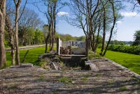 The foundation base of the former signal cabin at Crossbarry, located on the island platform. This view is looking east towards Cork.