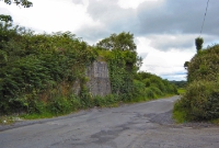 The stone built abutments of a former rail overbridge south of Crossdoney on the line to Inny Jct.
