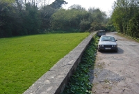 Crosshaven Station, terminus of the CB&#38;PR line from Cork city. Today, only the concrete platform edge remains. This view is looking north towards Passage.