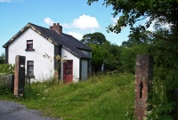 This is the Drumbaun South level crossing and gate keepers house at the northern extremity of Curry Station.