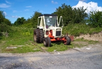 In July 2004 this tractor was parked confidently on the disused track south of Curry village.