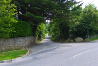 A view from Dalkey Avenue, looking south up towards Dalkey Quarry. This section of the trackbed is named Ardbrugh Close.