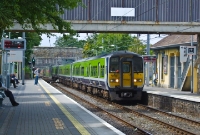 The 13:05 Dublin Connolly to Rosslare service kicks up some rubish as it heads south non stop through Dalkey Station, head by 2800 Class diesel railcar No.2803. This service is now operated by the newer 22000 Class units.