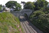 This view is looking south towards Rosslare from one of three overbridges just north of Dalkey Tunnel. The section of line between Dalkey and Killiney was originally single, but was doubled between the years 1881 to 1882.