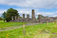 The somewhat megalithic like ruins of the former coal conveyor at Deepark Colliery. The tunnell entrance to the mines would have been located behind the trees, but no trace remains today.