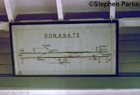 The track plan visible inside Donabate signal cabin, showing the two sidings at the north end of the station, as well as the associated signals and points. When the cabin closed the signalling block became Malahide to Rush &#38; Lusk and vice versa. ©Stephen Parker