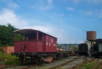 This is the new Downpatrick Station, operated by the preservation Downpatrick &#38; Co.Down Railway (DCDR). The station consists of a single platform and a bay, visible on the right.