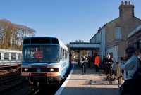 This is the ex Northern Ireland Railways railbus, No.RB3, built as an experiment in 1981 by British Railway Engineering Ltd at Derby. The vehicle was not a success on NIR and was subsquently withdrawn from regular service before 1990, and was preserved.