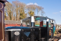 G617 is seen again, this time having arrived back at Downpatrick Station. Note the Deutz builders plate mounted on the loco&#39;s radiator. The loco is painted in the all over CIE black livery of the 1970s.