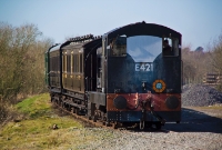 E421 is seen again this time approaching Downpatrick with its cab first from the Inch Abbey direction. E421 spent most of its life operating in the Dublin City area, shunting at the North Wall yards or on transfer goods trains.