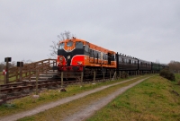 146 is seen again at King Magnus&#39;s Halt with a sizeable train for Downpatrick. The line continues beyond the halt through a deep cutting, which marks the end of the former main line towards Newcastle.