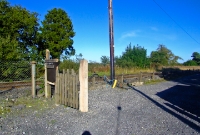 The site of the former signal cabin at Downs Bog, which was also known as the 46th Mile Box. Only the gate leading to the one time structure remains.