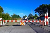 Present scene at Downs Bog, looking east towards Dublin. The adjacent redundant wooden MGWR signal cabin was demolished in the late 1990s.