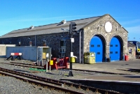 The 1850s built two road locomotive shed is seen following its reconstruction to form part of the diesel railcar depot at Drogheda. Unfortunately it appears that the shed can no longer be accessed other than by road vehicles.