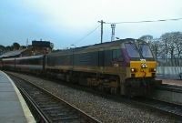 This photo was taken on one of my first visits to Drogheda in early 2002, where 201 Class loco No.209 is seen in its &#39;Enterprise&#39; working a northbound Dublin to Belfast express.
