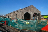 The wagon repair depot at Drogheda Station utilised the former loco shed and turntable. It has since closed and is now part of the railcar depot, seen here while under reconstruction.