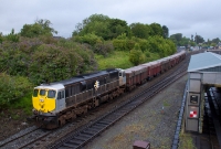 071 Class locomotive No.076 gets the morning loaded ore train from Tara Mines underway as it heads out of Drogheda bound for Dublin Port.